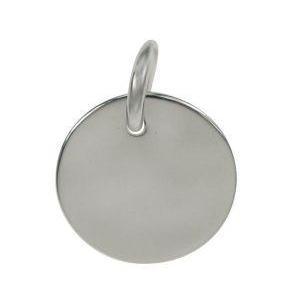 Sterling Silver Round Tag with Loop 25mm | Fashion Jewellery outlet | Fashion Jewellery Outlet