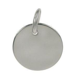 Sterling Silver Shiny Round Tag 22mm | Fashion Jewellery Outlet | Fashion Jewellery Outlet