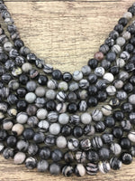 4mm Black Stone Beads | Fashion Jewellery Outlet | Fashion Jewellery Outlet
