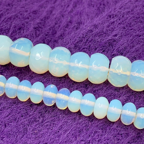 Donut faceted and smooth opalite beads