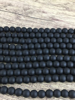 12mm Frosted Black Agate Bead | Fashion Jewellery Outlet | Fashion Jewellery Outlet