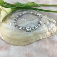 Cubic Zirconia Round-Square Bridal Bracelet | Fashion Jewellery Outlet | Fashion Jewellery Outlet