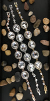 Crystal Almond Shape Silver Bridal Bracelet | Fashion Jewellery Outlet | Fashion Jewellery Outlet