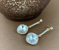 Crystal Earrings Diamond shape, Gold | Fashion Jewellery Outlet | Fashion Jewellery Outlet