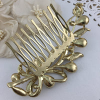 Gold Crystal Hair Comb, Bridal Hair Piece | Fashion Jewellery Outlet | Fashion Jewellery Outlet