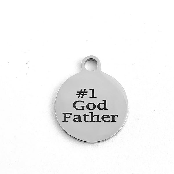 #1 God Father Round Personalized Charm | Fashion Jewellery Outlet | Fashion Jewellery Outlet