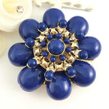 Flower Shape Blue Brooch Pin | Fashion Jewellery Outlet | Fashion Jewellery Outlet