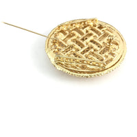 Gold Filigree Brooch Pin Red Rhinestones | Fashion Jewellery Outlet | Fashion Jewellery Outlet