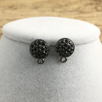 Gunmetal Earring Post with Jet Black Stones | Fashion Jewellery Outlet | Fashion Jewellery Outlet