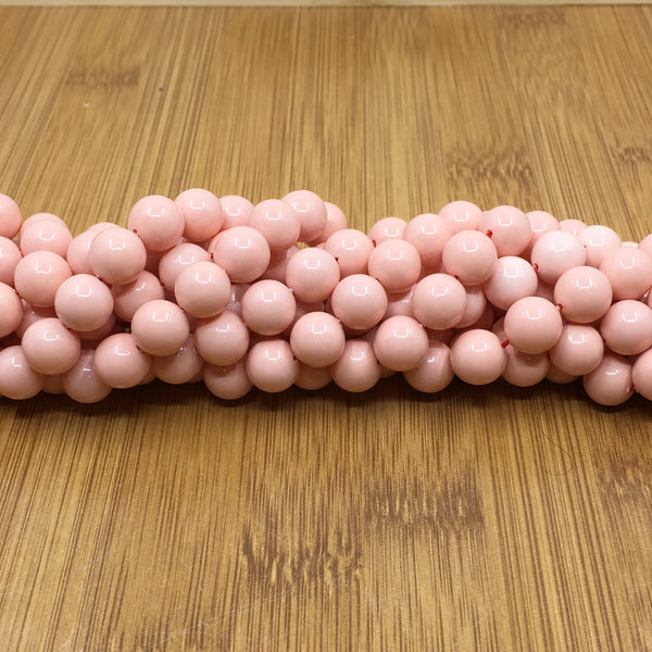 10mm Opaque Pink Shell Pearls | Fashion Jewellery Outlet | Fashion Jewellery Outlet