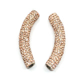 Rose Gold Shamballa Tube Beads | Fashion Jewellery Outlet | Fashion Jewellery Outlet