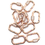Rose Gold Oval Shape Screw CZ Pave Locks | Fashion Jewellery Outlet | Fashion Jewellery Outlet