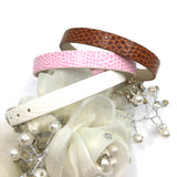 White Thin Faux Leather Strap Band | Fashion Jewellery Outlet | Fashion Jewellery Outlet