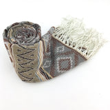 Tribal Print Grey Pashmina Scarf | Fashion Jewellery Outlet | Fashion Jewellery Outlet