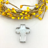 2 Glass Cross Pendant, Silver Argentia | Fashion Jewellery Outlet | Fashion Jewellery Outlet