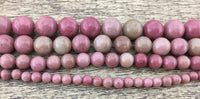4mm Pink Petrified Wood Bead | Fashion Jewellery Outlet | Fashion Jewellery Outlet