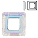 Square Ring Swarovski Pendant Crystal AB | Fashion Jewellery Outlet | Fashion Jewellery Outlet