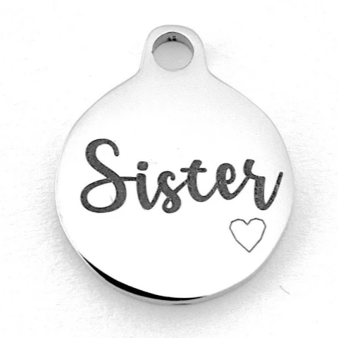 Sister Round Personalized Charm | Fashion Jewellery Outlet | Fashion Jewellery Outlet
