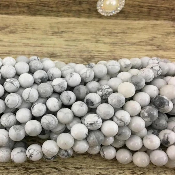 12mm White Howlite Bead | Fashion Jewellery Outlet | Fashion Jewellery Outlet