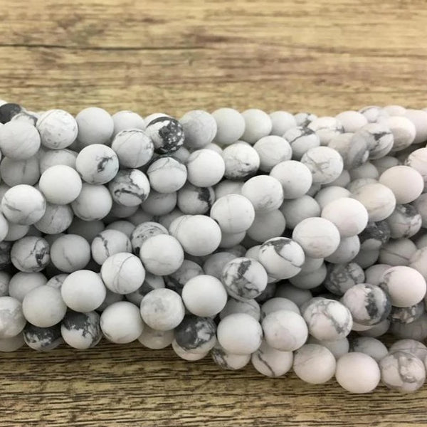 6mm Frosted White Howlite Bead | Fashion Jewellery Outlet | Fashion Jewellery Outlet