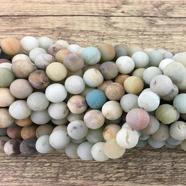 12mm Frosted Amazonite Bead | Fashion Jewellery Outlet | Fashion Jewellery Outlet