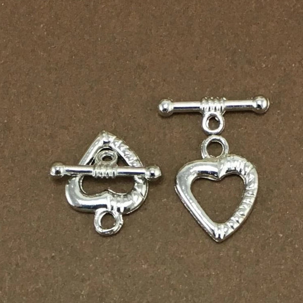 5 Sets of Small Heart Shape Jewelry Toggle | Fashion Jewellery Outlet | Fashion Jewellery Outlet
