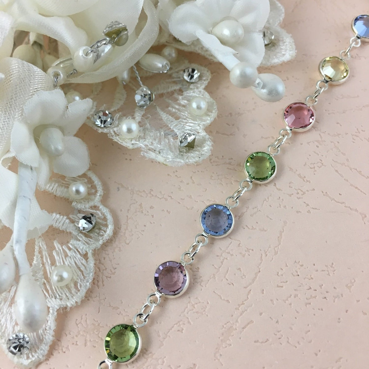 Swarovski Chain Silver MultiColor Stone SS29 Fashion Jewellery Outlet