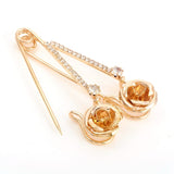 Gold Plated Rose Brooch | Fashion Jewellery Outlet | Fashion Jewellery Outlet