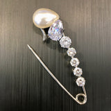 Silver Plated Brooch with tear drop pearl | Fashion Jewellery Outlet | Fashion Jewellery Outlet