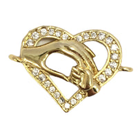 18k Gold Plated Brass Heart Connector | Fashion Jewellery Outlet | Fashion Jewellery Outlet