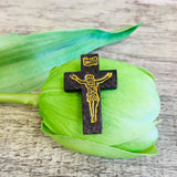 Jesus Imprint Wooden Cross Beads | Fashion Jewellery Outlet | Fashion Jewellery Outlet