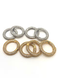 18k Gold Plated Spring Lock, Round | Fashion Jewellery Outlet | Fashion Jewellery Outlet
