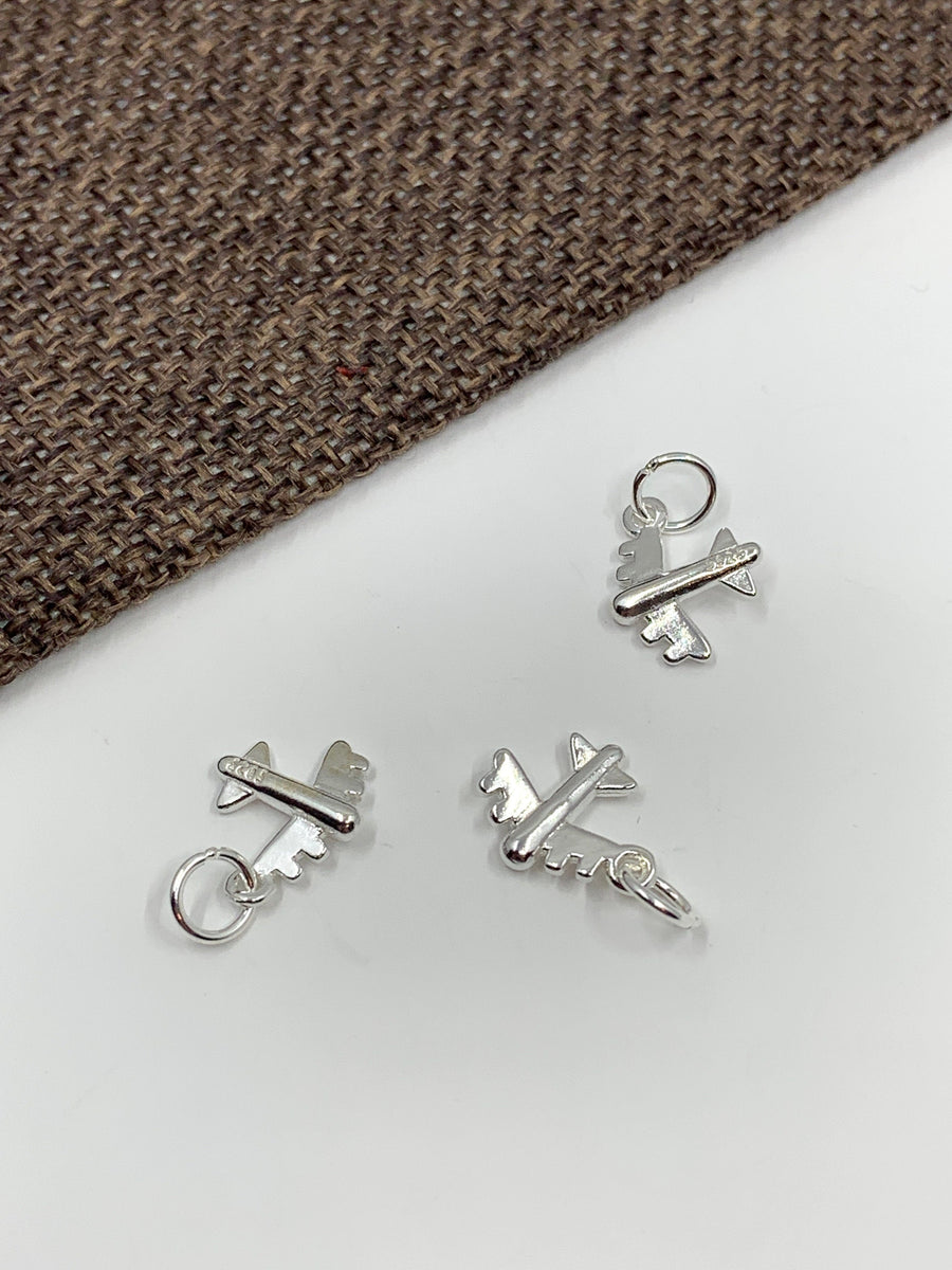 925 Sterling Silver Airplane Charm Fashion Jewellery Outlet