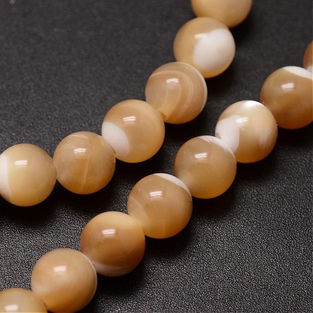 Caramel Mother of Pearl Beads Fashion Jewellery Outlet