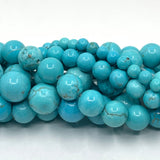 Round blue turquoise beads