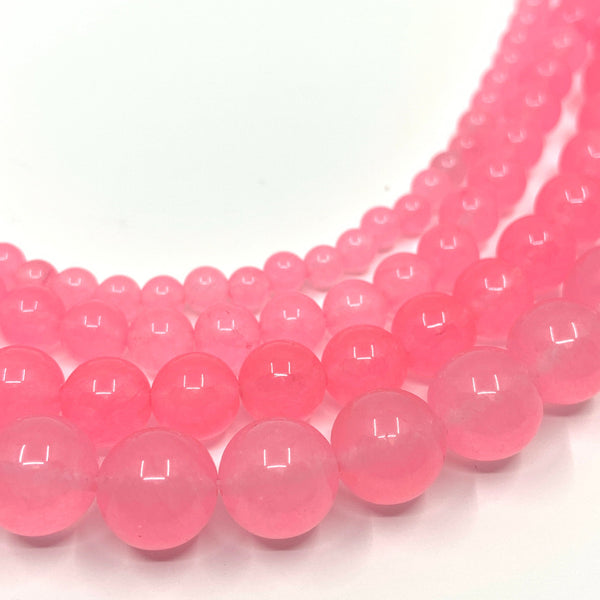 Pink Jade Beads in 4 different sizes