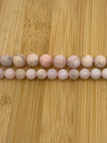 Round pink opal beads