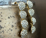 Crystal Round Tier CZ Stone Earrings, Gold | Fashion Jewellery Outlet | Fashion Jewellery Outlet