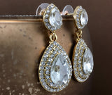 Crystal Top and Bottom Teardrop Earrings | Fashion Jewellery Outlet | Fashion Jewellery Outlet