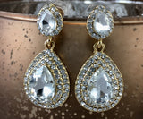 Crystal Top and Bottom Teardrop Earrings | Fashion Jewellery Outlet | Fashion Jewellery Outlet
