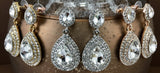 Crystal Big Teardrop Earrings, Silver | Fashion Jewellery Outlet | Fashion Jewellery Outlet
