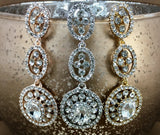 Crystal 3 Tier Circle Long Earrings | Fashion Jewellery Outlet | Fashion Jewellery Outlet
