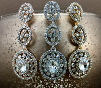 Crystal 3 Tier Circle Long Earrings | Fashion Jewellery Outlet | Fashion Jewellery Outlet