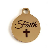 Faith Round Personalized Charm | Fashion Jewellery Outlet | Fashion Jewellery Outlet
