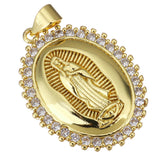 Guadalupe Mother Mary 18K gold plated Oval Brass Charm | Fashion Jewellery Outlet | Fashion Jewellery Outlet