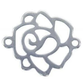 Sterling Silver Rose Connector | Fashion Jewellery Outlet | Fashion Jewellery Outlet