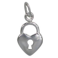 Sterling Silver Heart Lock Charm | Fashion Jewellery Outlet | Fashion Jewellery Outlet