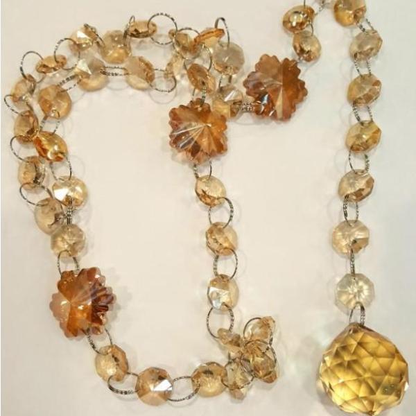 Crystal Backdrop Strand, Golden Shadow | Fashion Jewellery Outlet | Fashion Jewellery Outlet