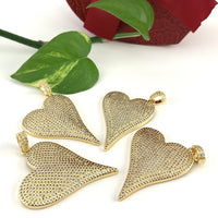 Brass Heart Charm 1inch Gold | Fashion Jewellery Outlet | Fashion Jewellery Outlet