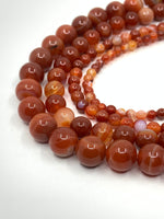 Red banded agate gemstone beads